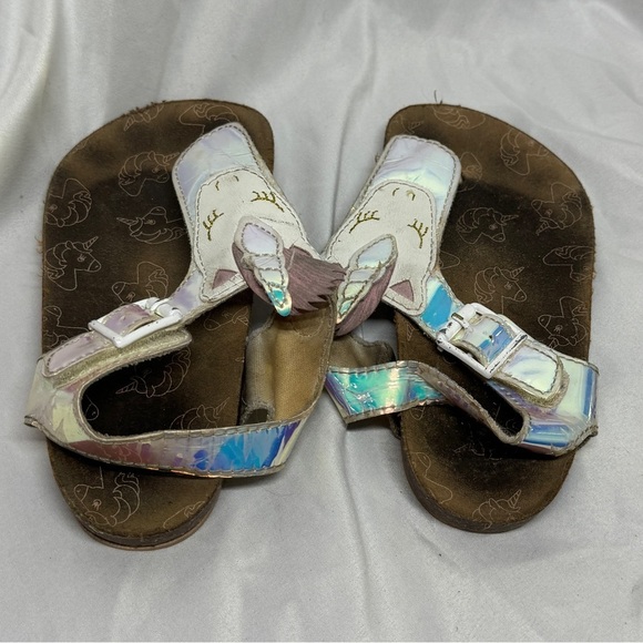Seychelles Girls Unicorn Iridescent Velcro Ankle Strap Open Toe Sandals Size 10 - Picture 6 of 12